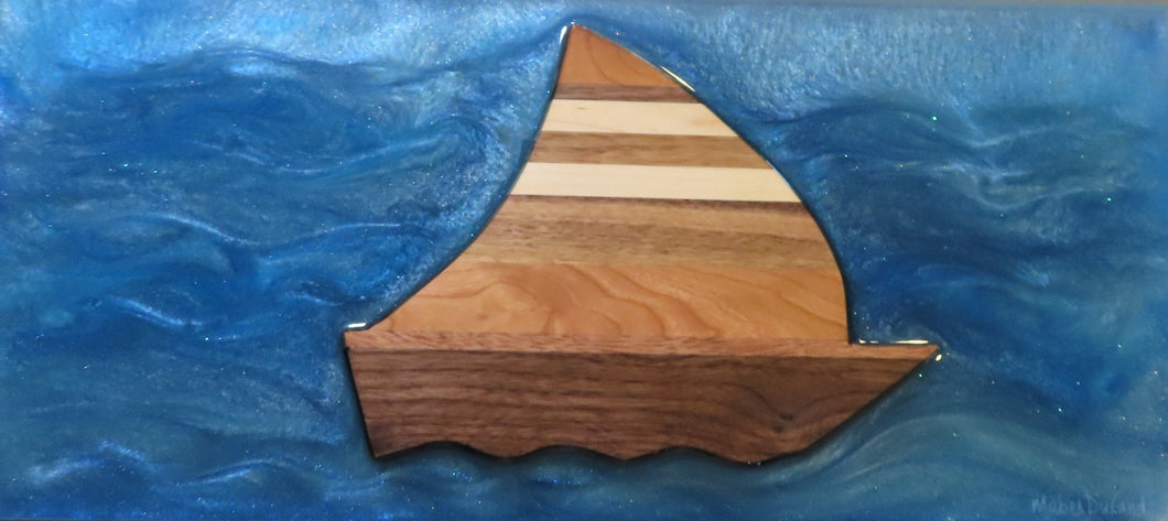 Charcuterie Serving and Sailboat Cutting Board Blue Seas #13